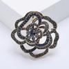 Women Brooch Hollow Flower Shape Rhinestone Anti-slip Bag Coat Collar Hat Scarf Decoration Clothes Pin Party Prom Garment Jewelry