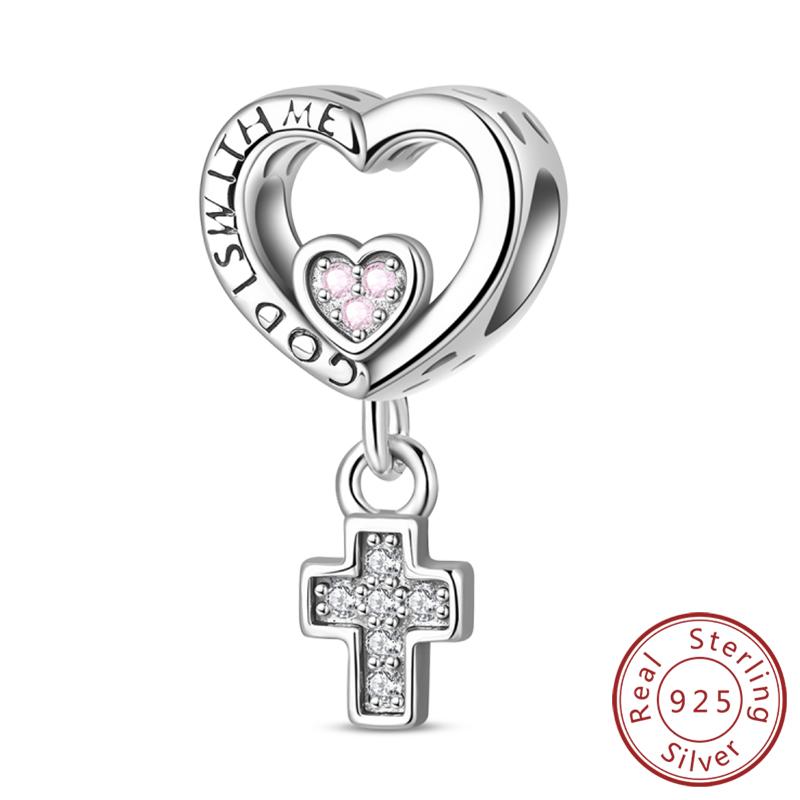 Original Copper Charm Beads Classic Cross Bible Guardian Angel Charms Pendants For Bracelet Diy Birthday Jewelry