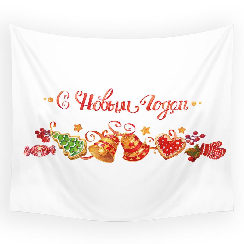 Home Decor Tapestry Christmas Snow Psychedelic Print Tapestry Wall Living Room Room Decor Background Fabric Tapiz Navideño