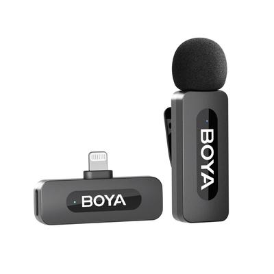 BOYA BY-V1 360° Schallaufnahme Drahtloses Ansteckmikrofon mit Lightning-Anschluss für iPhone/iPad, Sofortige Verbindung, Geräuschunterdrückung, Plug & Play, N