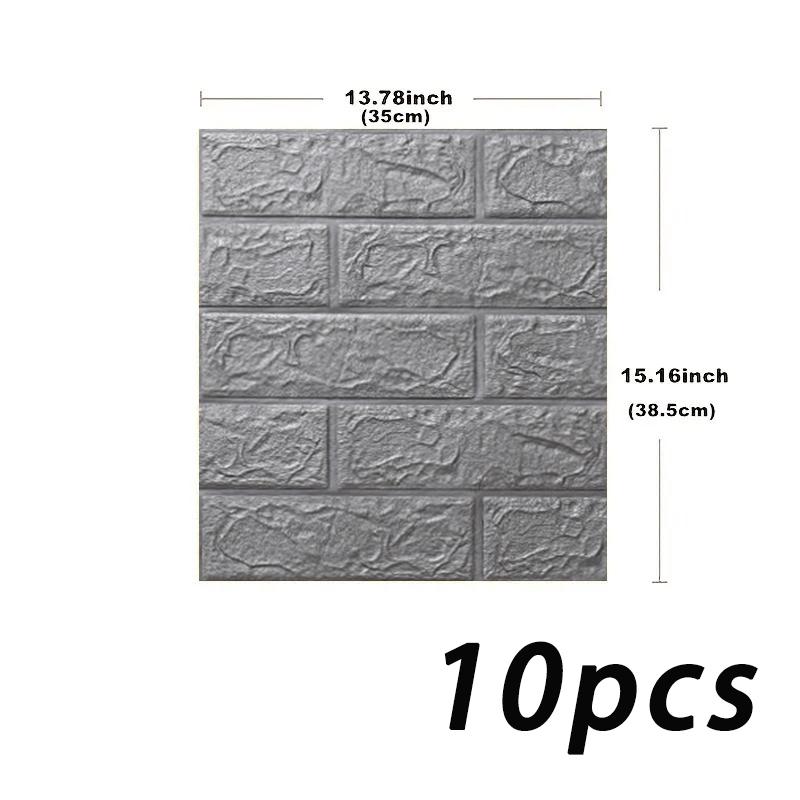 3D anti fouling self-adhesive bedroom retro solid color wall sticker 38.5X35cm waterproof wallpaper