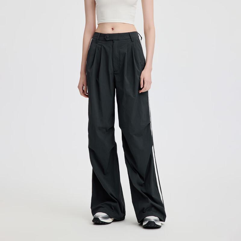 Navigare Women's Sporty Elastic Double Pleat Side Stripe Parachute Pants