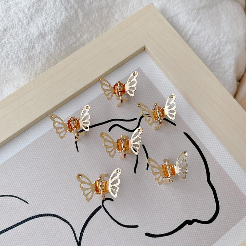 20 Stück Mini Metall Schmetterling Haarklammern, Hohl Kleine Schmetterling Haarclips, Niedliche Seitenpony Zöpfe Haarspangen für Damen Mädchen Haarschmuck