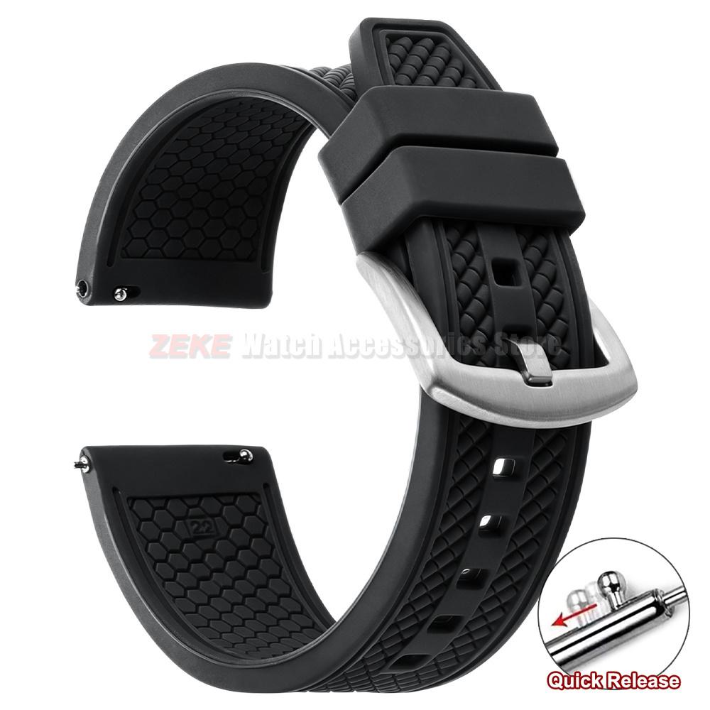 20mm 22mm for Omega Rubber Watchbands for Swatch Universal Men & Women Silicone Strap Smartwatch Sports Waterproof Bracelet Belt 20mm чёрный