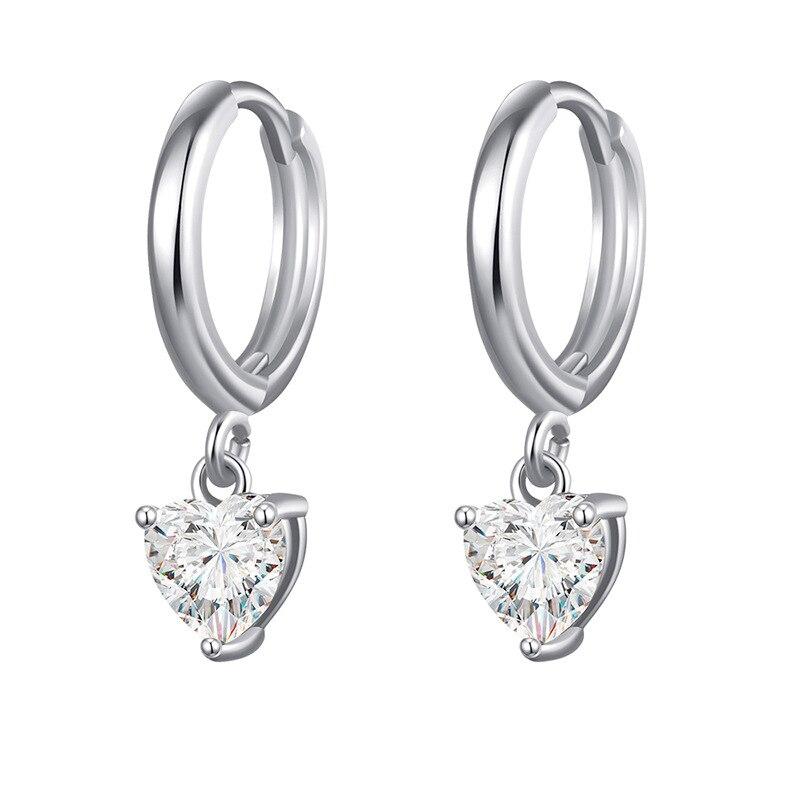 Fashion Stainless Steel Crystal Zircon Drop Earrings For Women Punk Wedding Jewelry Girl Friendship Gifts