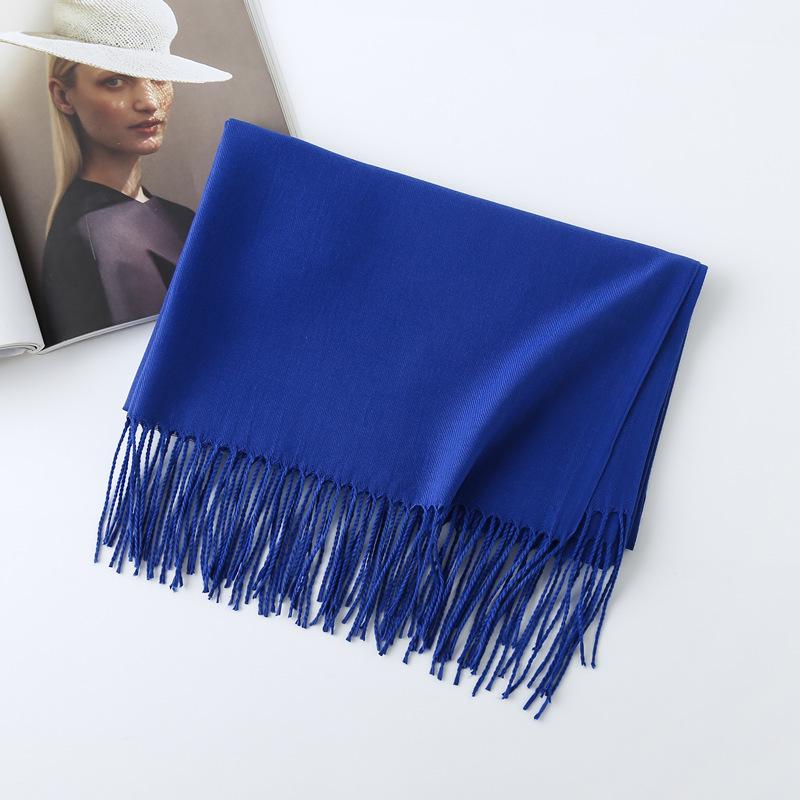 Women's Solid Color Imitation Cashmere Scarf - 200g, Red, Warm Autumn/Winter Shawl and Neckerchief