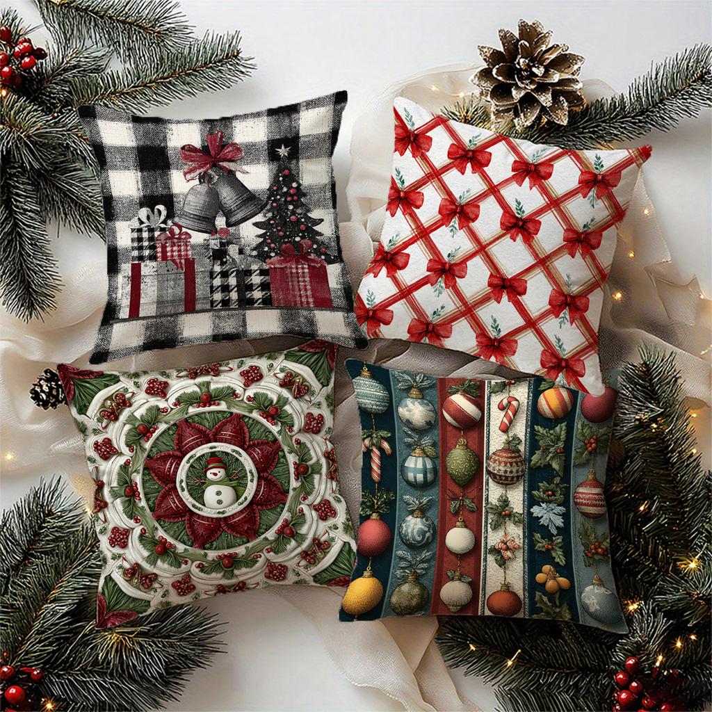 Weihnachtsmuster Kissenbezug DesignGeeignet für Sofa Auto Schlafzimmer dekorativer Kissenbezug Kissenbezug