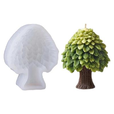 Natural Aesthetic Silicone Candle Mould 3D Tree Shape Flexible Materials Layer Leaf Designs Ensures Easy Demolding