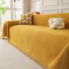 Solid Chenille Sofa Throw Cover Modern Minimalist Slipcover 3-Seater Cushion Protector
