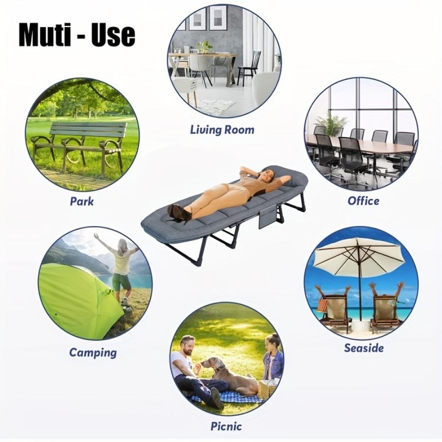Spatar portabil în aer liber Scaun de pat Balcon Pat pliabil unic Saltea simplă de camping Saltea de odihnă în aer liber Pauza de prânz Saltea de pat pliabilă