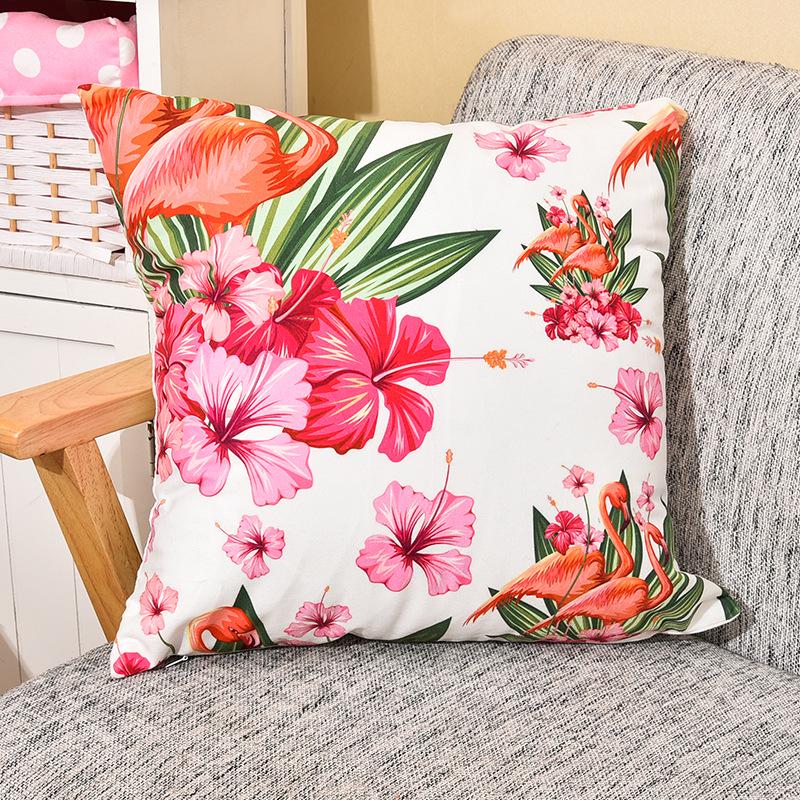 Small Fresh Flamingo American Pastoral Nordic Style Pillow Set Car Sofa Cushion Pillow Cover Does Not Include Pillow Core