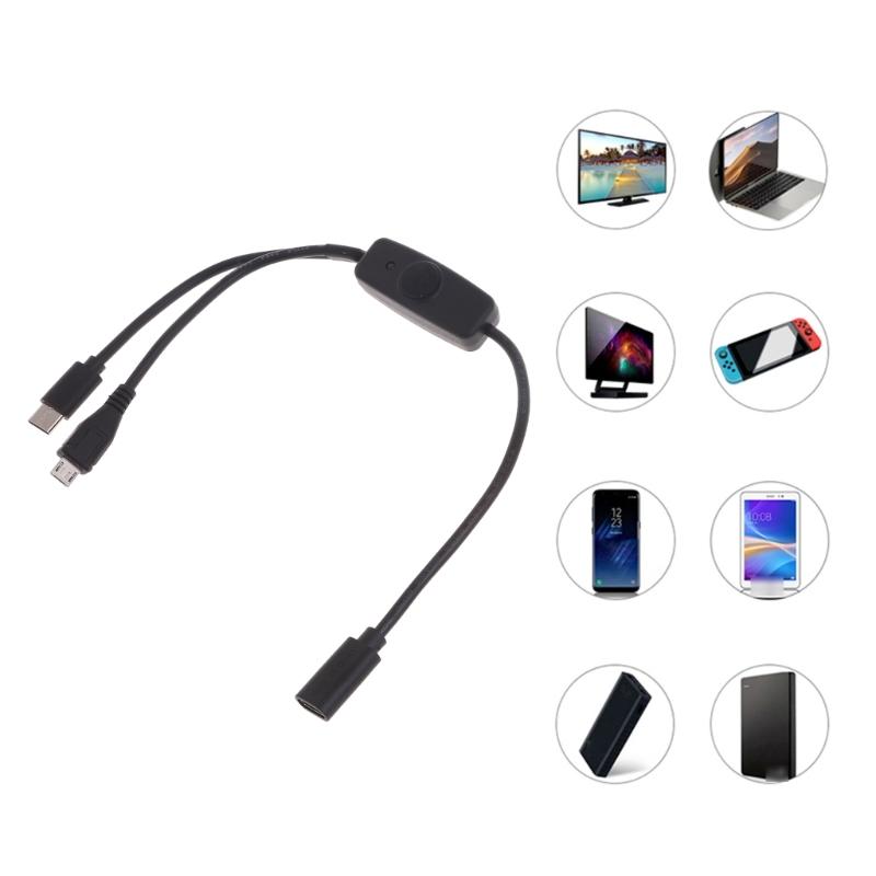 Multi 2-in-1 USB C Long Charger Cable Charging Cord Multiple Ports Charging Cable Type C Connector for Cellphones