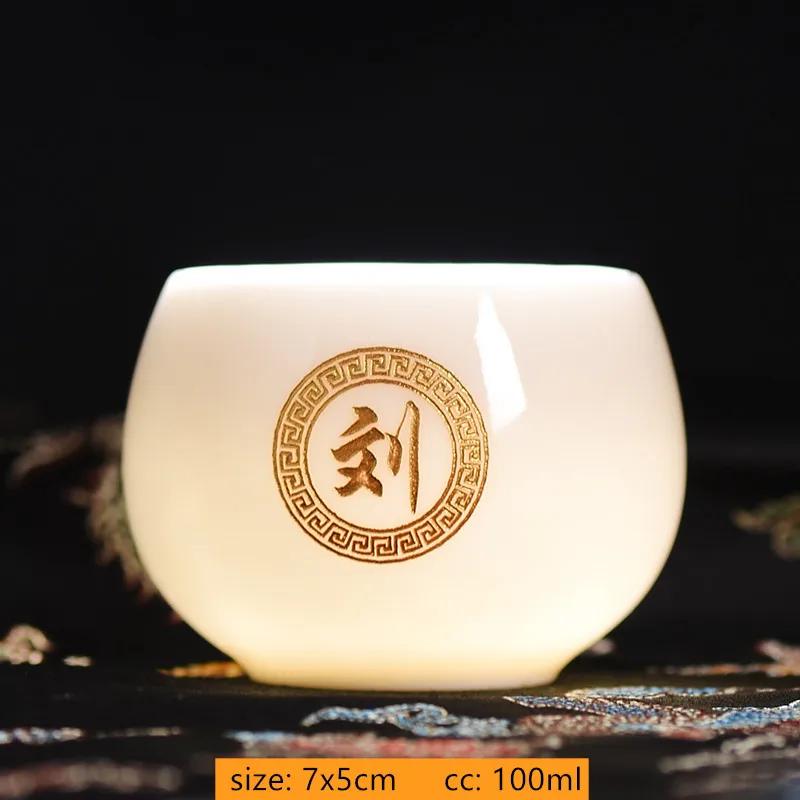 100ml Customized Exquisite Ceramic Teacup Household Beauty Master Cup Handmade Portable Tea Set Chinese White Porcelain Tea Bowl