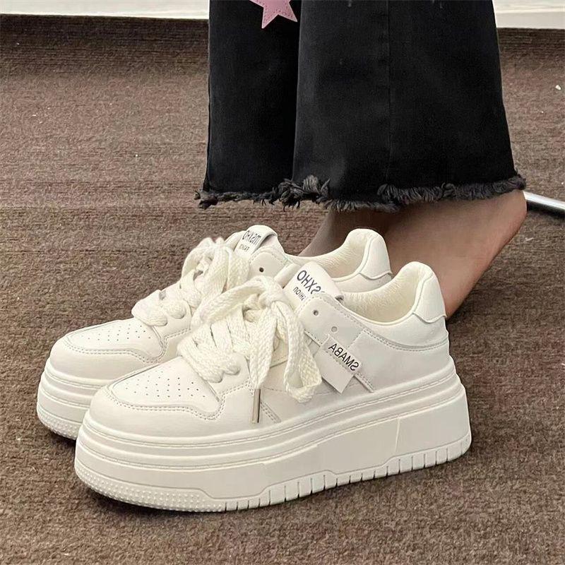 

Маленькие белые туфли женские студенческие повседневные на толстой подошве с увеличением роста маленькие туфли женские универсальные кеды 35 белый