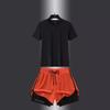 Outdoorové sportovní ledové rychleschnoucí set, triko s krátkým rukávem, šortky, běžecký fitness set, dvoudílný set