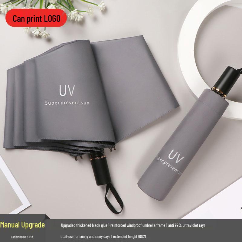 Peptide Silver Titanium Sunscreen Dual-Use Umbrella: Reflective, Sun & Rain Protection, VIP Princess Five-Fold Design.