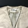 Chloe Wool No Collar Jacket Women's 40 Beige(USED)