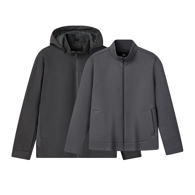 FILA Milano Series Removable Three-In-One Fashion Simple Personality Trendy Casual Versatile Comfortable Fleece Lined Warm Loose Jacket F11M615707FCC
