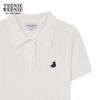 Teenie Weenie Women's Bear Cartoon Short-Sleeve Polo Knit Sweater