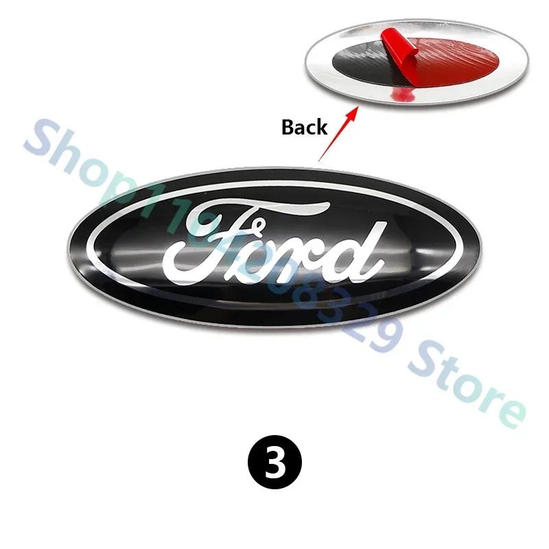 Ny 2026 Bilklistermärke Aluminium Bilemblem 12,5x5cm för Ford Ranger Explorer Focus 3 Fiesta Fusion Escape Kuga Transit Edge Mondeo