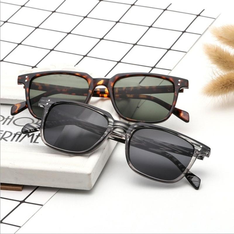Full-Frame Rice Nails Sunglasses for Men Luxury Brand Vintage Square-Frame Outdoor UV400 Sun Glasses Classic Driving Shades