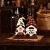 Coffee Bar Tiered Tray Decor Table Ornament, Wooden Theme Stand with Stable Rustic Ornaments Base, Retro Farmhouse for Kitchen Station Countertop Set