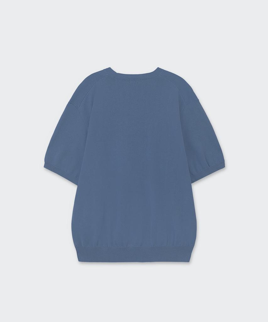 MUSINSA STANDARD Washable Supima Cotton Crew Neck Short Sleeve Knit [Blue Gray]