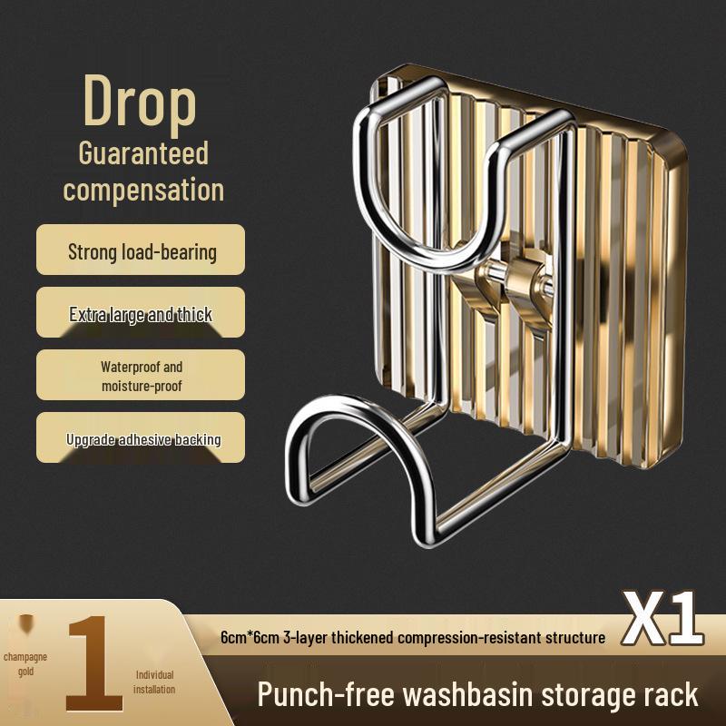 

Настенная полка для хранения в ванной комнате с крючком для умывальника шампанского