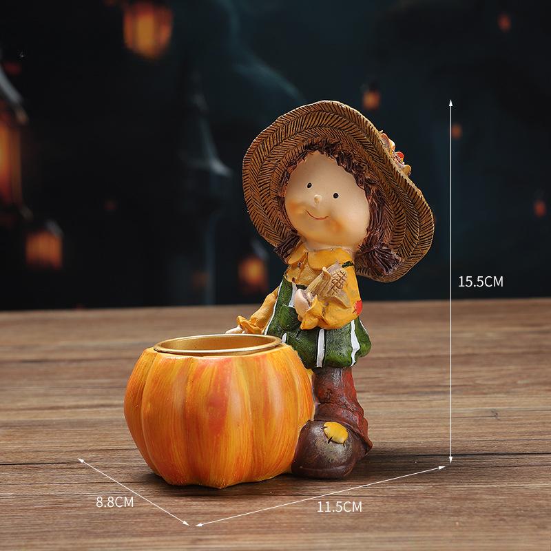 

Декоративные подсвечники в виде тыквы, Праздник урожая, Подсвечники-украшения для мальчиков и девочек 7150Q-02 Harvest Festival candle holder -- girl