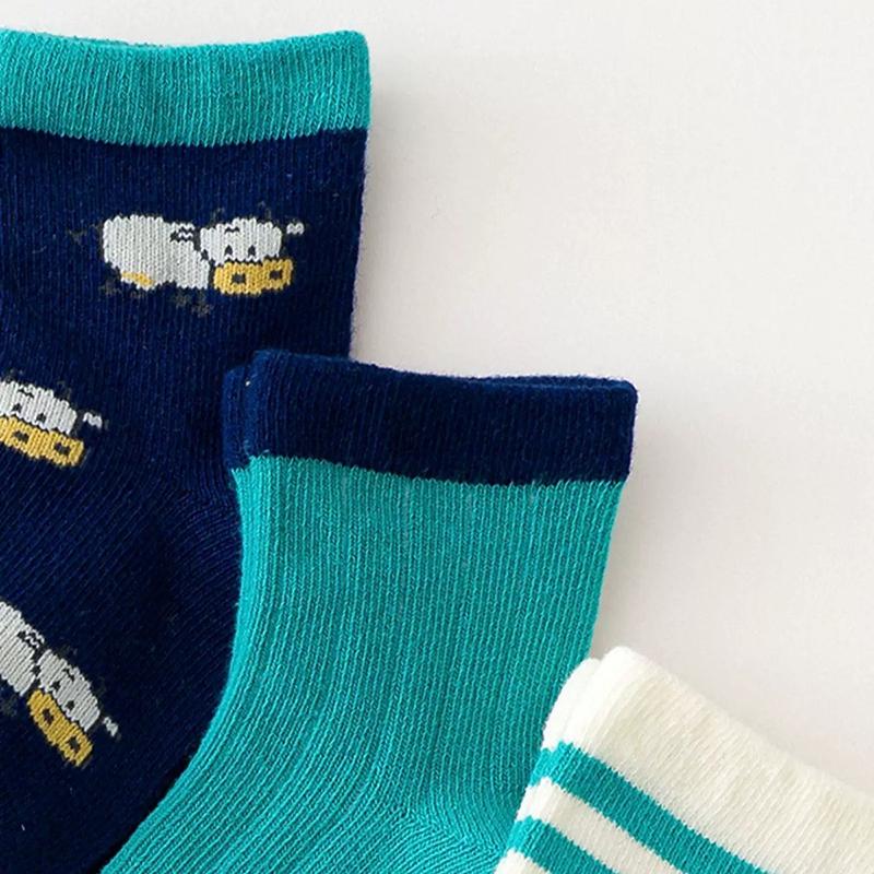5 párů/lot Dětské ponožky Novorozenci Kojenci Roztomilé Kreslené Série Měkká Bavlna Síťovina Krátké Ponožky Pro 0-24 Měsíců Chlapec Dívka Dětské Ponožky