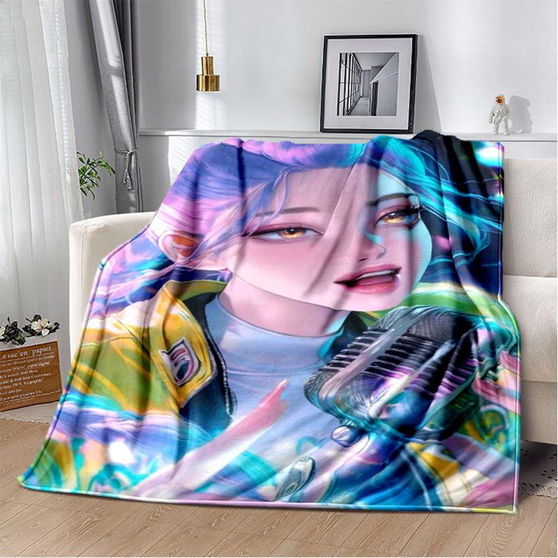 Cartoon Kpop Demon Hunters Rumi Mira Zoey HD Soft Flannel Blanket for Beds Bedroom Sofa,Throw Blanket for Cover Picnic Gift