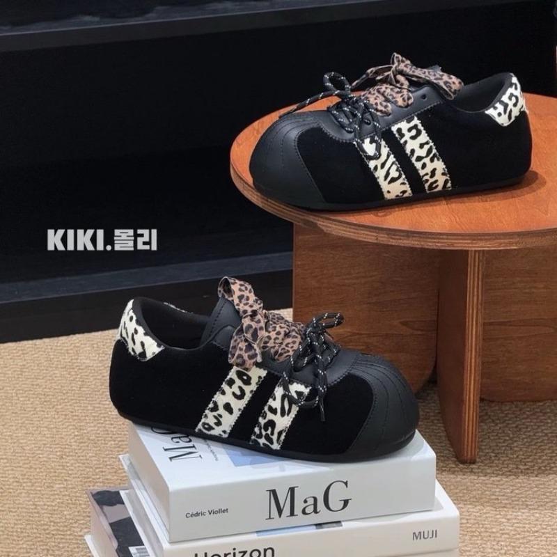 

Ugly and cute leopard print women s tide early autumn new retro color matching niche inner height increase casual shoes women 40 чёрный