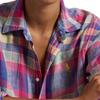 Polo Ralph Lauren SS25 Plaid Color Block Straight Leg Long Sleeve Shirt Women shirts Multicolor WMPOSHTNDO20756-650
