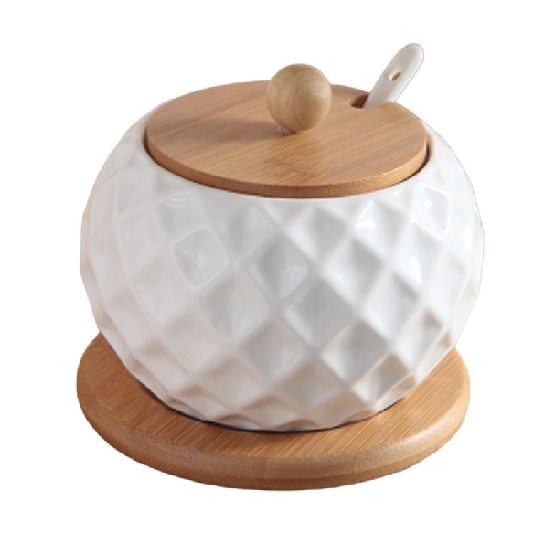 

Versatile Kitchen Storage Ceramic Jars Kitchen Ceramic Canisters for Spices with Use Friendly Bamboo Lids