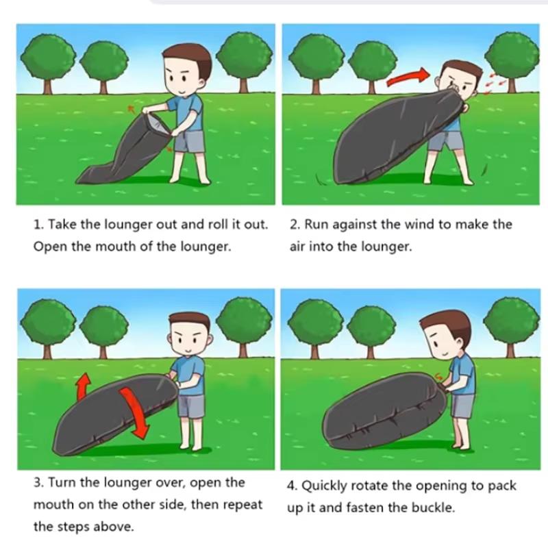 Ny Sunflower Lazy Uppblåsbar Soffa Utomhusstrand Lazy Sovsäck Uppblåsbar Bärbar Luftsoffa Bärbara Campingaktiviteter