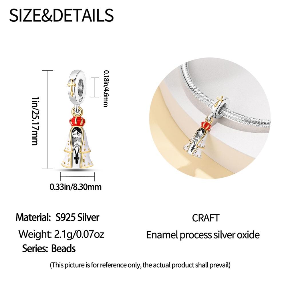 Classic Copper White Brazilian Virgin Cross Charm Fit Dly Bracelet Necklace Women'S Daily Lucky Jewelry Accessories