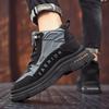Labor Insurance Men's Shoes Autumn and Winter Construction Site Work Non-slip and Wear-resistant Work Shoes Black Sports Platform Mountaineering Mar