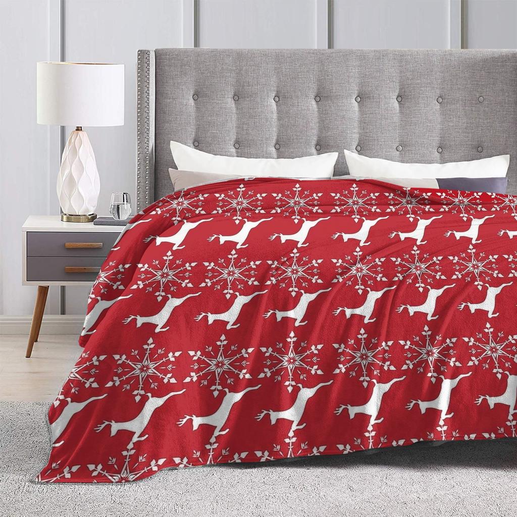 Warm Blanket Girls Boys Picnic Reindeer And Snowflake Christmas Throw Blanket Flannel Bedspread For Home Decor Sofa Bed Cover