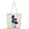 Multifunctional Mom Series Printed Thick Rope Shoulder Beach Bag Casual Large Capacity Handbag 7617