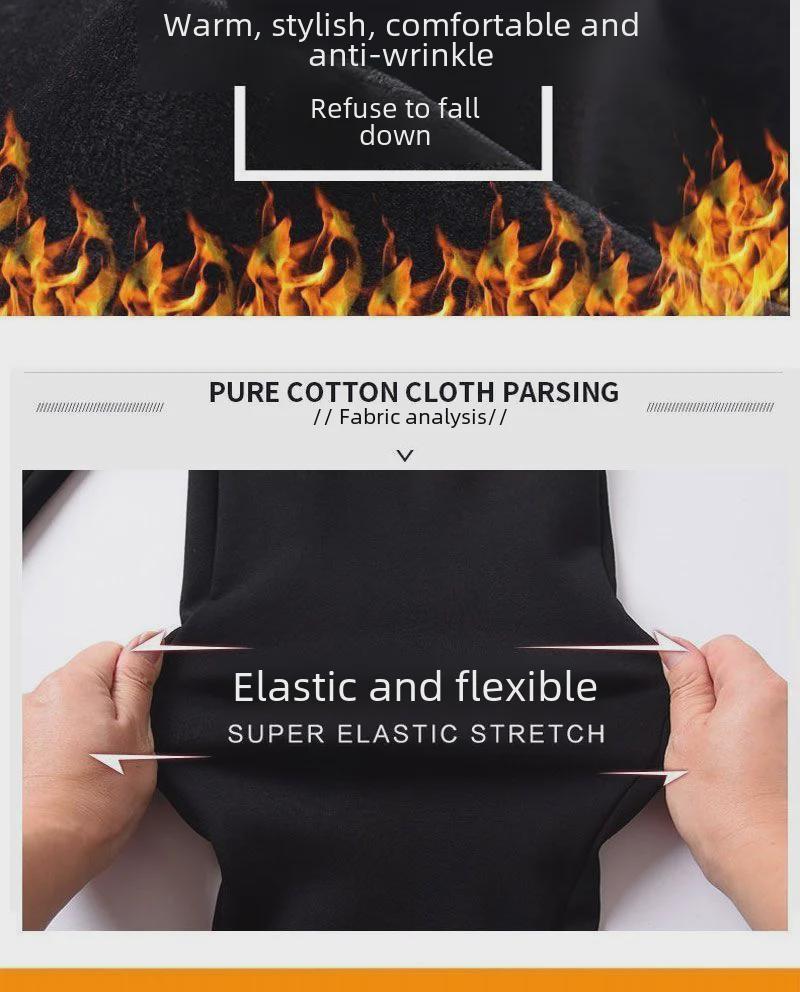 Dicke Winter-Jogginghose mit Samtfutter für Herren mit Bündchen an den Knöcheln