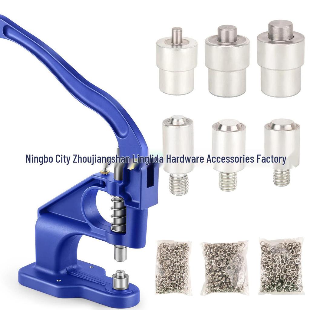 Golden Silver Eyelet Rivet Hand Press Machine Set