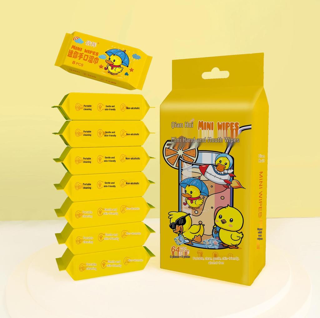 Mini șervețele umede portabile: Curățare sigură pentru studenți și bebeluși pentru mâini și gură