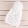 Winter Fur Hats for Ladys Women's Rex Rabbit Fur Caps Beanies Solid Elastic Winter Fashion Accessories Fox Fur Pompom Hat