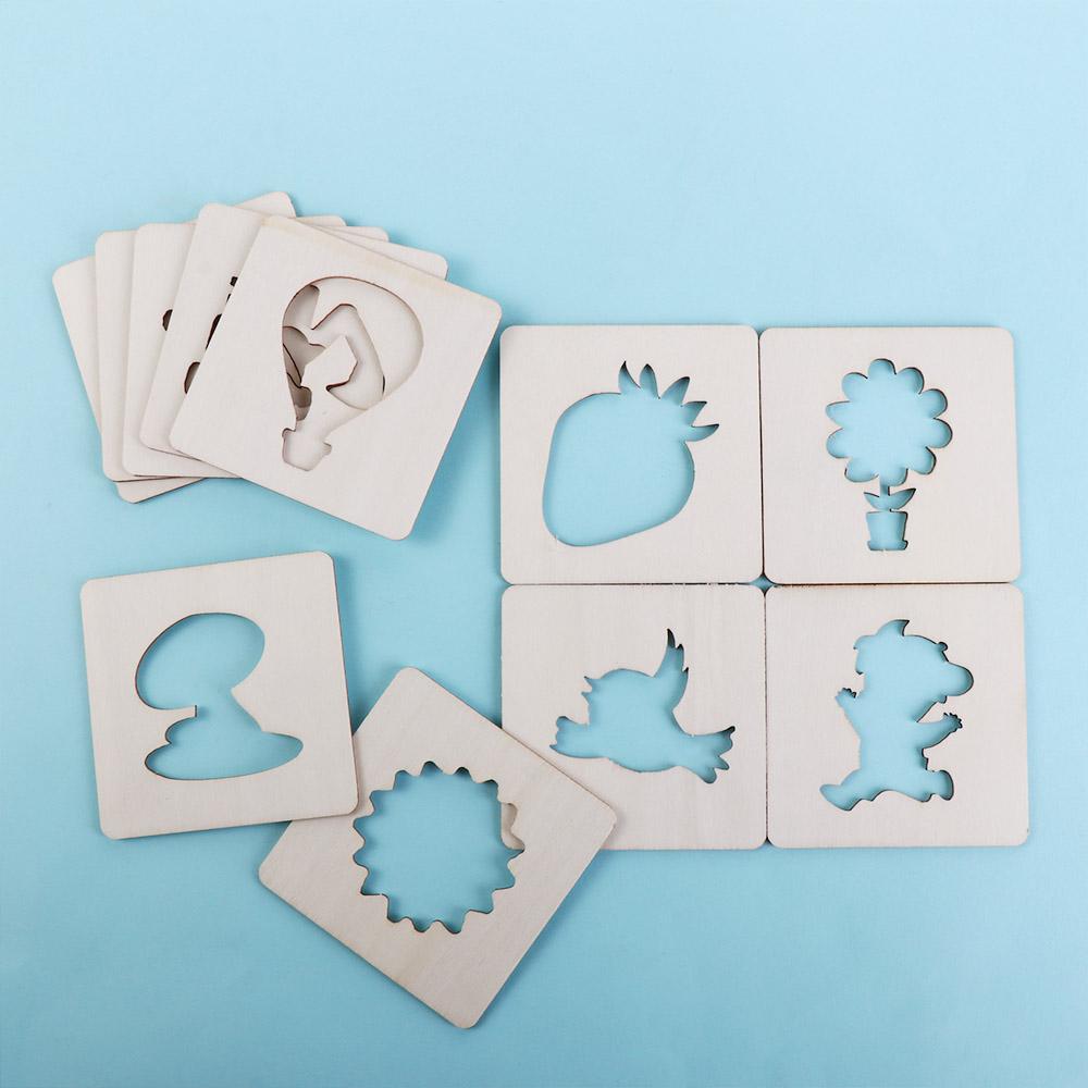 Wooden Stencil Outer Board Learning Educational Toys DIY Painting Template Wooden Painting Stencils