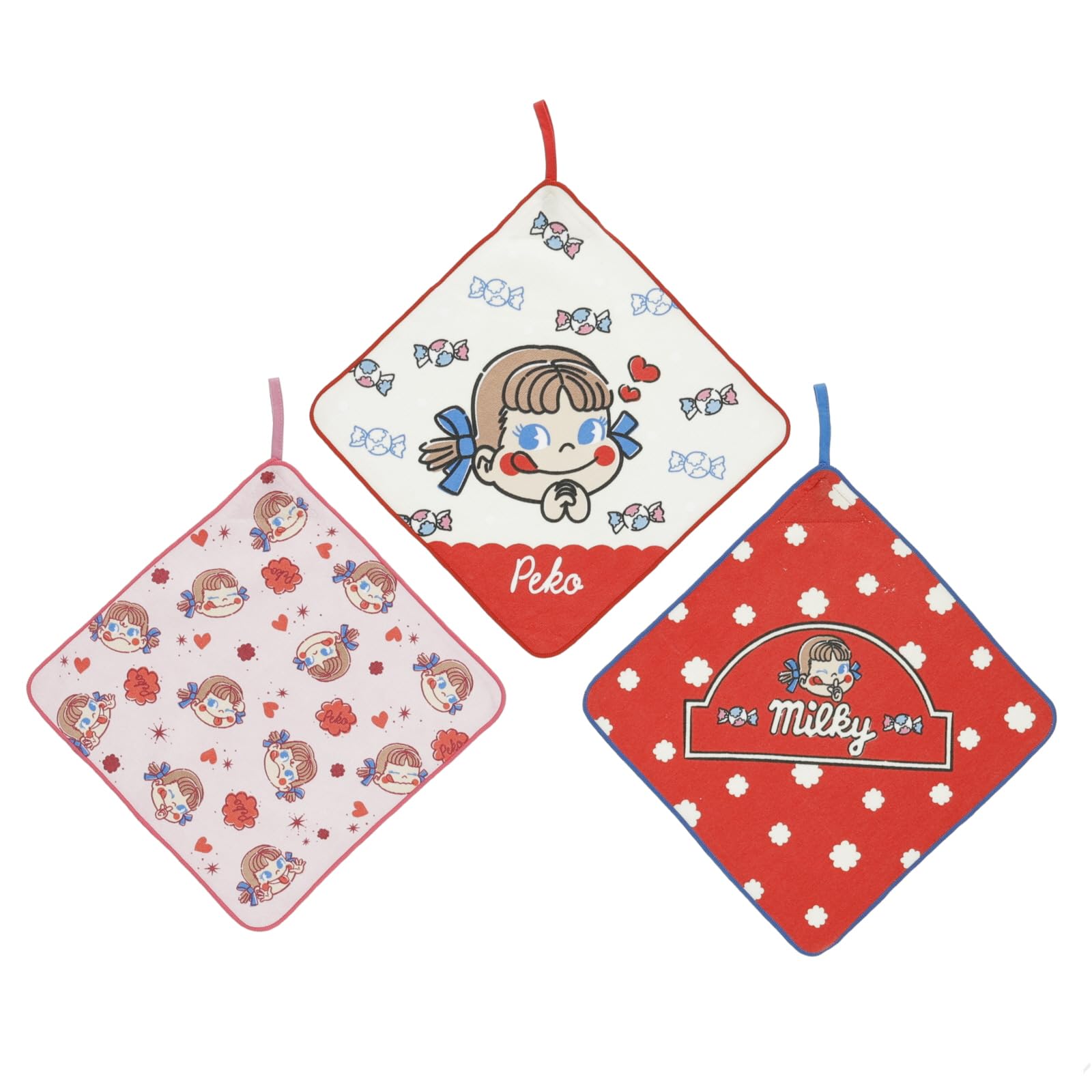 Петлевые полотенца Marushin с персонажами Идеально для и начальной школы Идеально для девочек (Набор 3) - Пеко-тян  Пожалуйста, Пеко  - Дошкольное учреждение, Детский сад, -