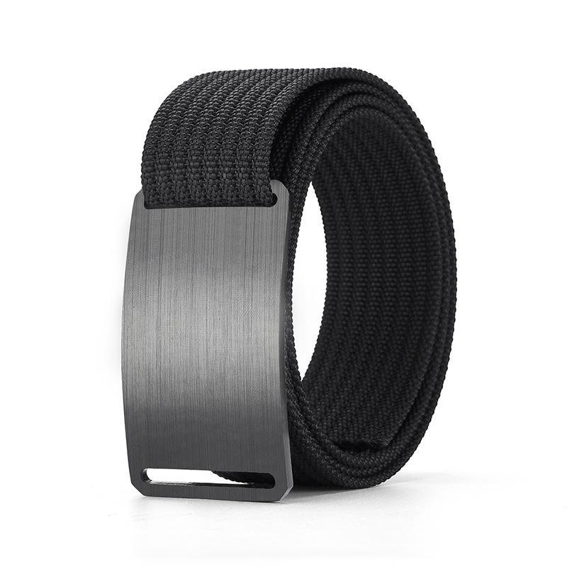 

Алюминиевая пряжка нейлоновый ремень новый уличный ремень мужской повседневный холщовый тканый ремень 100cm чёрный