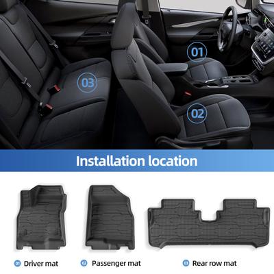 Para Chevrolet Chevy Bolt EV 2022 2023 2024 Alfombrillas de Coche Revestimiento de Carga Almohadilla de Maletero TPE 3D Conducción por la Izquierda