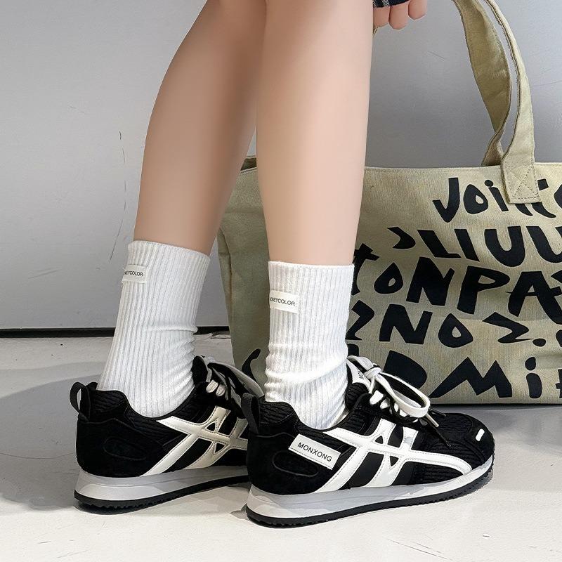 Lightweight and Breathable Dad Shoes Women's 2025 Autumn New Leather Mesh Splicing Comfortable and Versatile Casual Sports Forrest Gump Shoes