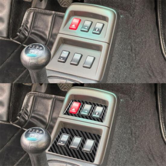 2Pcs Carbon Fiber Interior Center Switch Cover Trim For Porsche 911 1989-1997