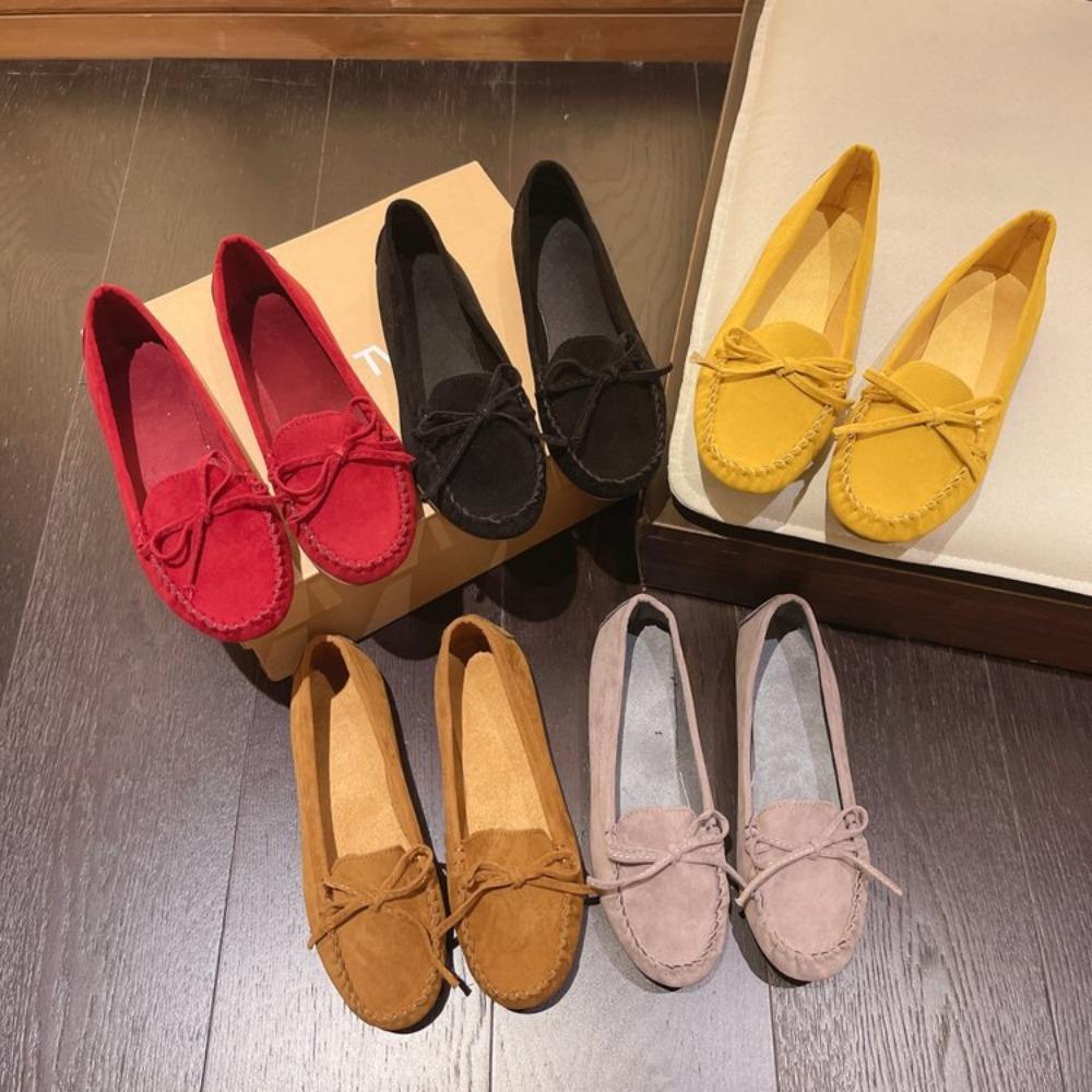 Trend Fashion Casual Lofers Women's Flat Shoes Ladies Elegant Butterfly-Knot Comfortable Women Soft Classic Office Shoes